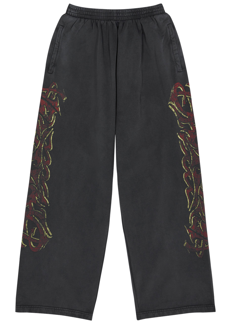 Balenciaga Offshore Logo Cotton Sweatpants In Black