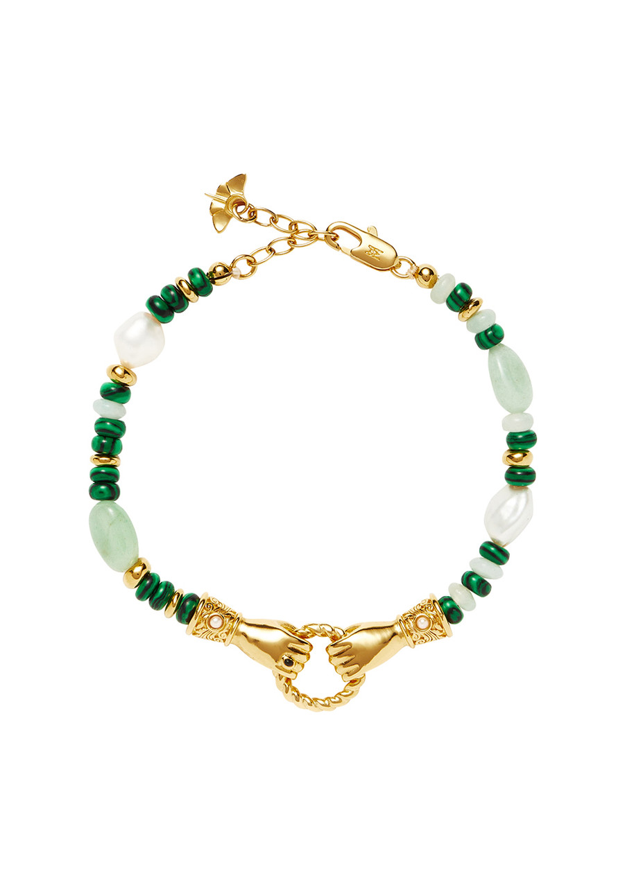 Missoma X Harris Reed In Good Hands Beaded Bracelet In Gold