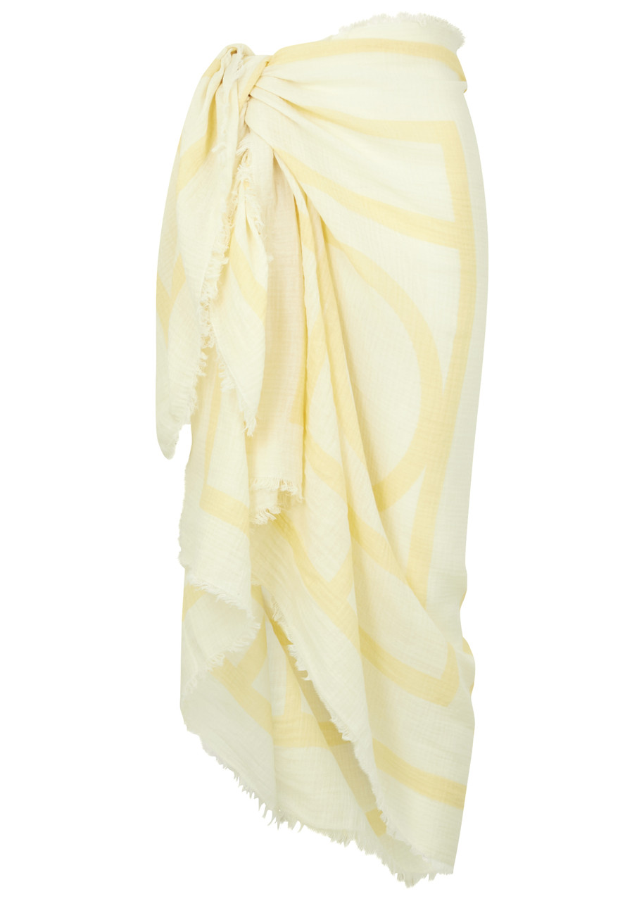 Totême Logo-print Cotton Sarong In Yellow