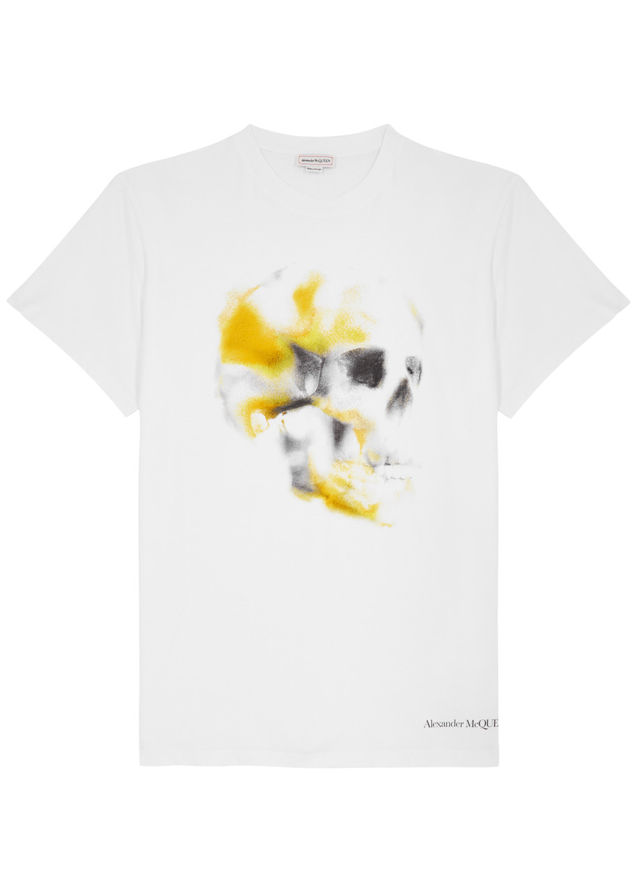 Shop Alexander Mcqueen Obscured Printed Cotton T-shirt In White