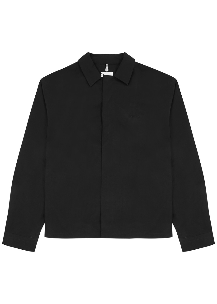 Oamc Frame System Cotton-poplin Shirt In Black