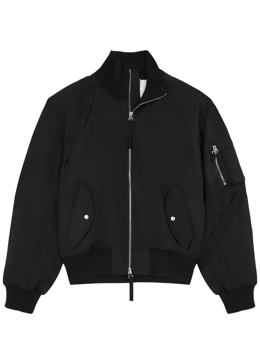 Shop Helmut Lang Twill Bomber Jacket In Black
