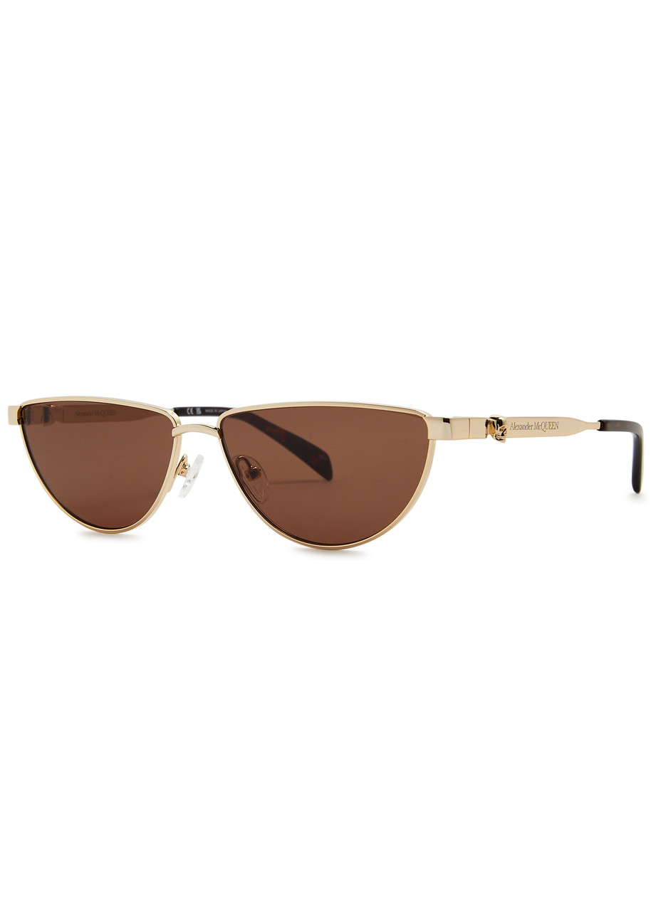 Alexander Mcqueen D-frame Sunglasses - Gold - One Size