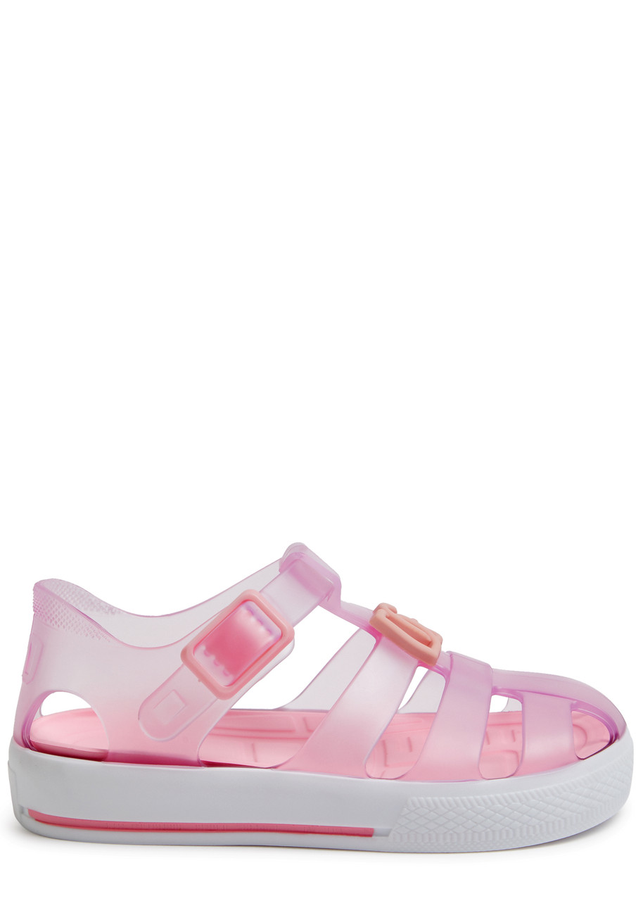 Dolce & Gabbana Kids Logo Rubber Sandals (it18-it25) In Pink