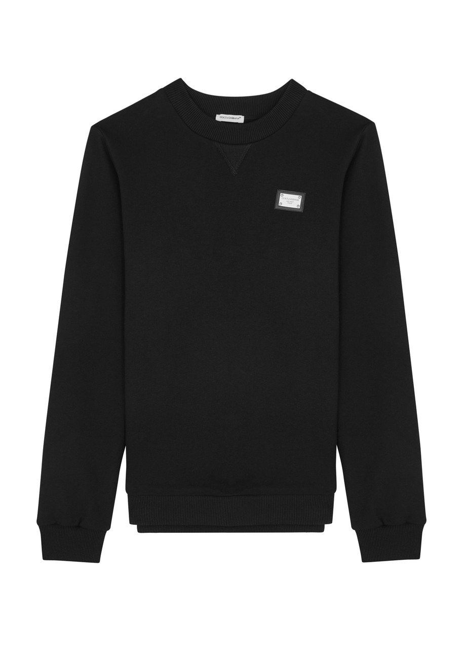 Dolce & Gabbana Kids Logo Cotton Sweatshirt (10-13 Years) In Black