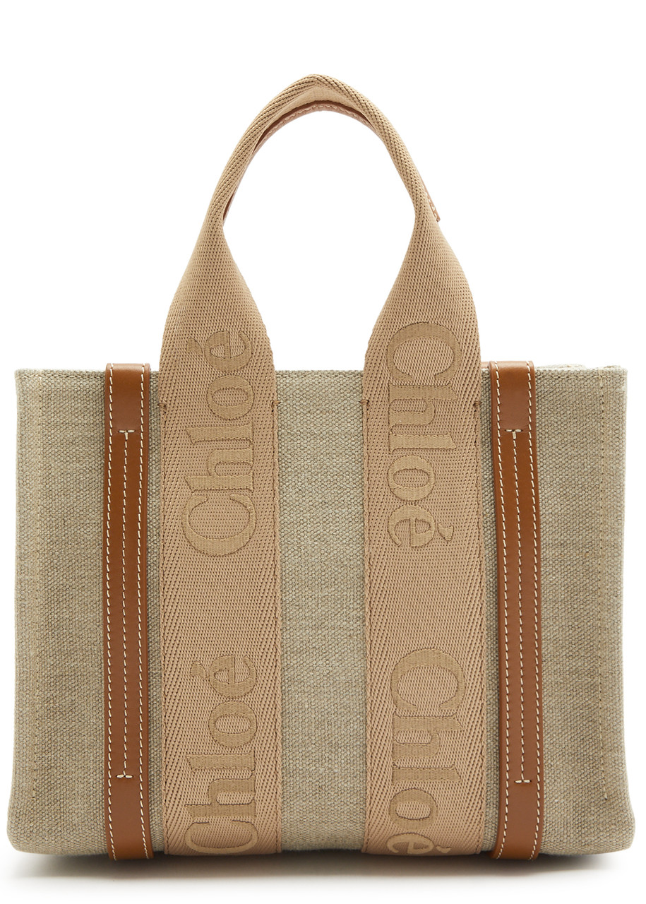 Chloé Chloe Woody Small Canvas Tote In Tan