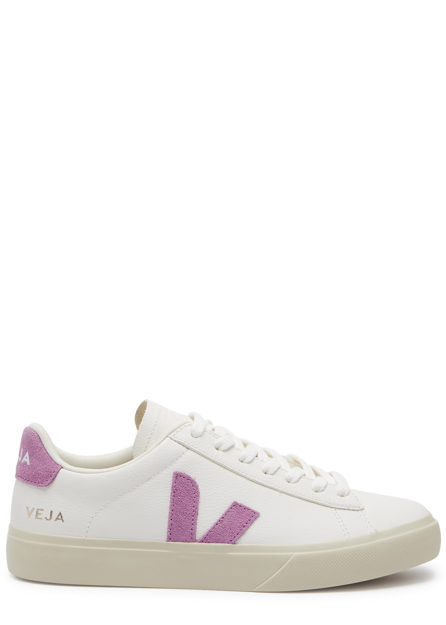 Shop Veja Campo Leather Sneakers In Purple