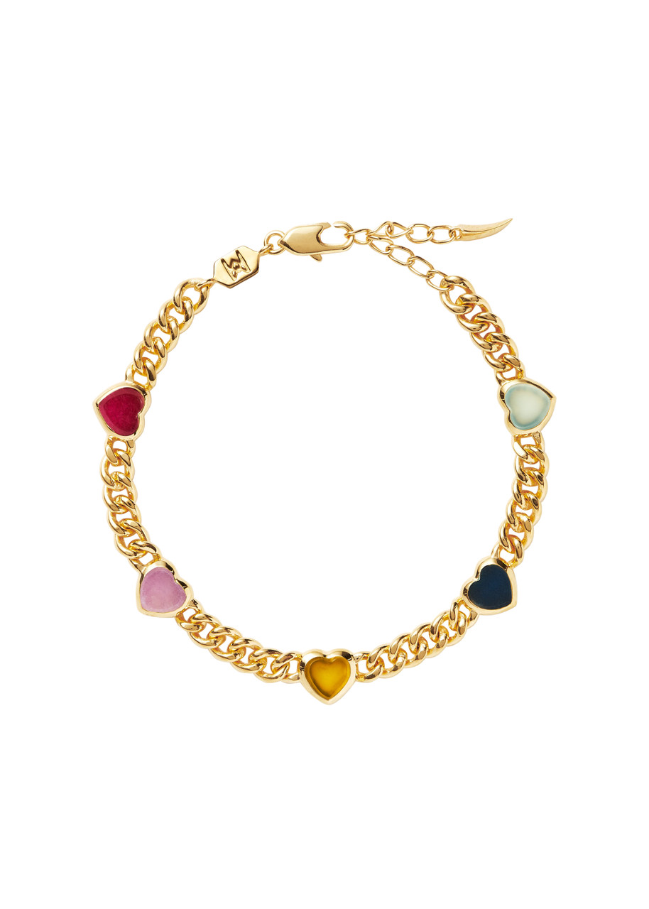 Missoma Jelly Heart 18kt Gold-plated Bracelet In Multicoloured 1