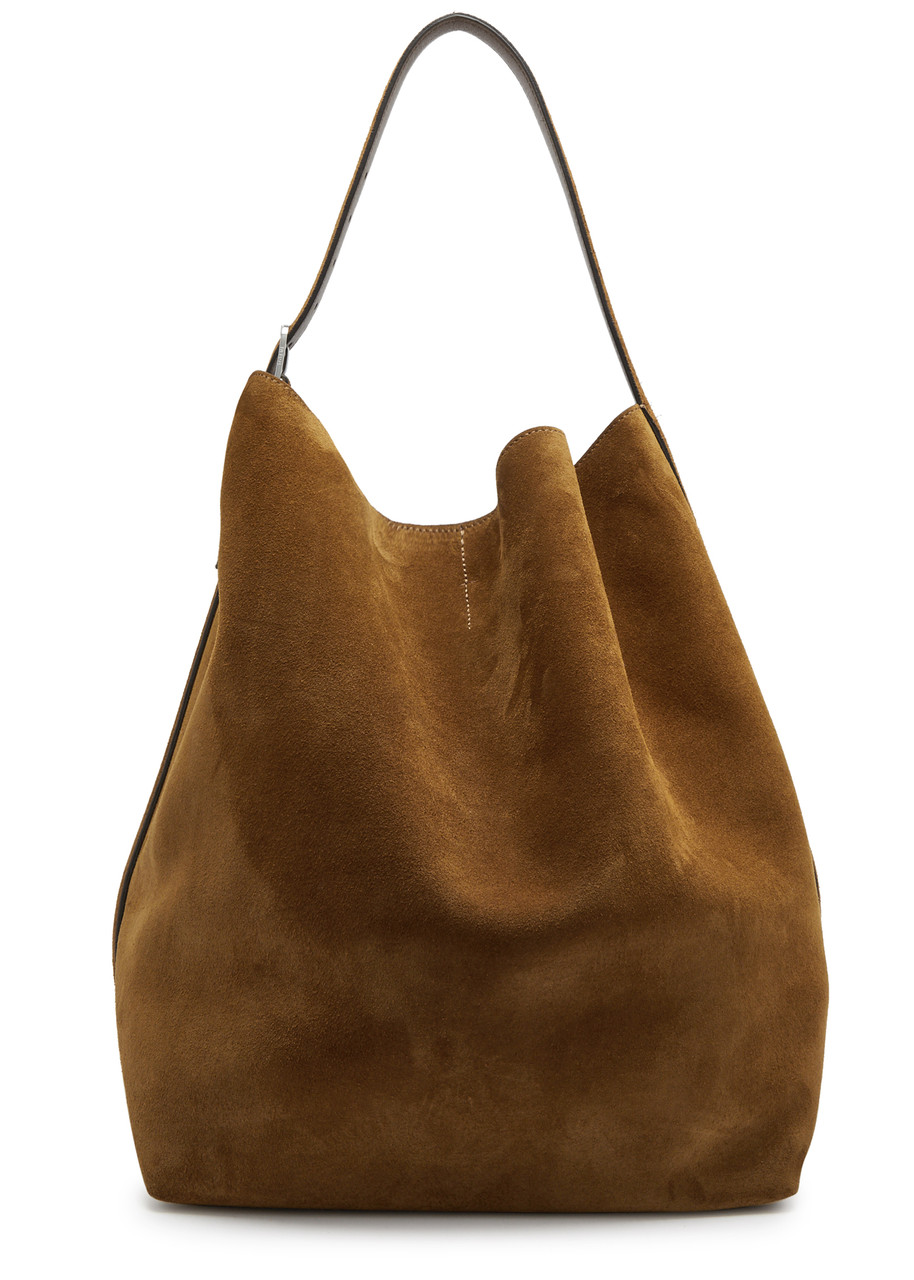 Totême Large Suede Tote In Tan