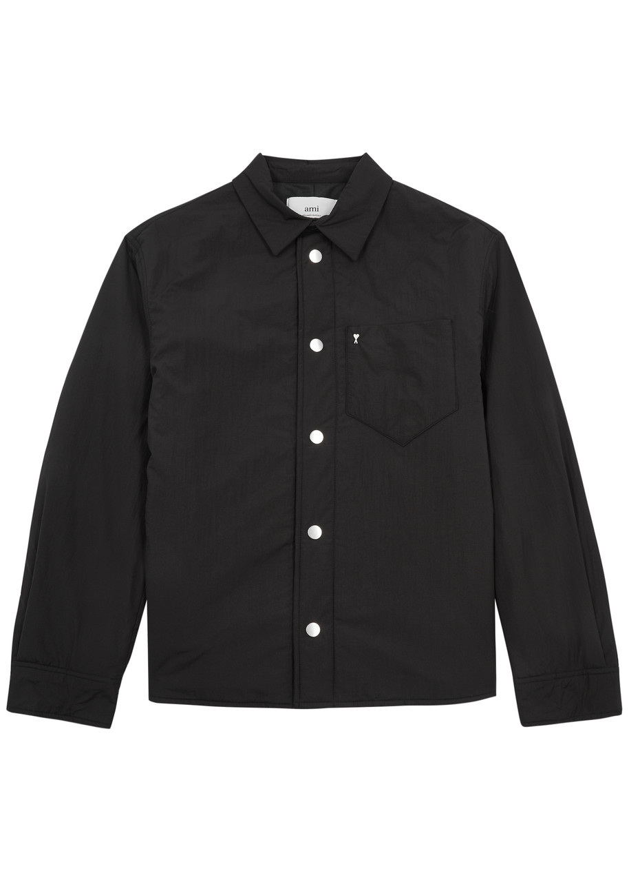 Ami Alexandre Mattiussi Ami Paris Padded Nylon Overshirt In Black