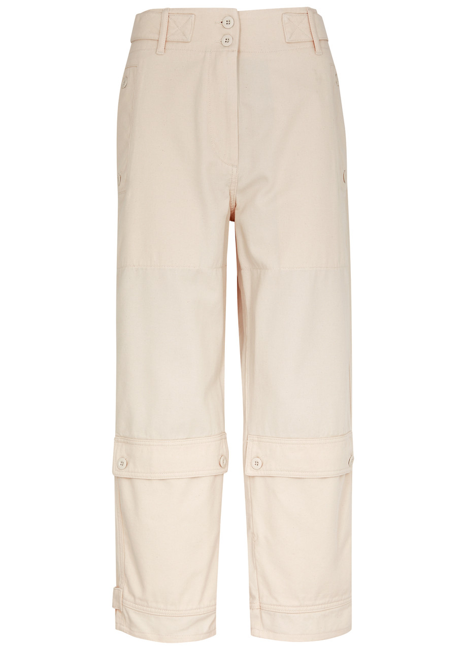 Max Mara Gilbert Cropped Cotton Trousers In Ecru