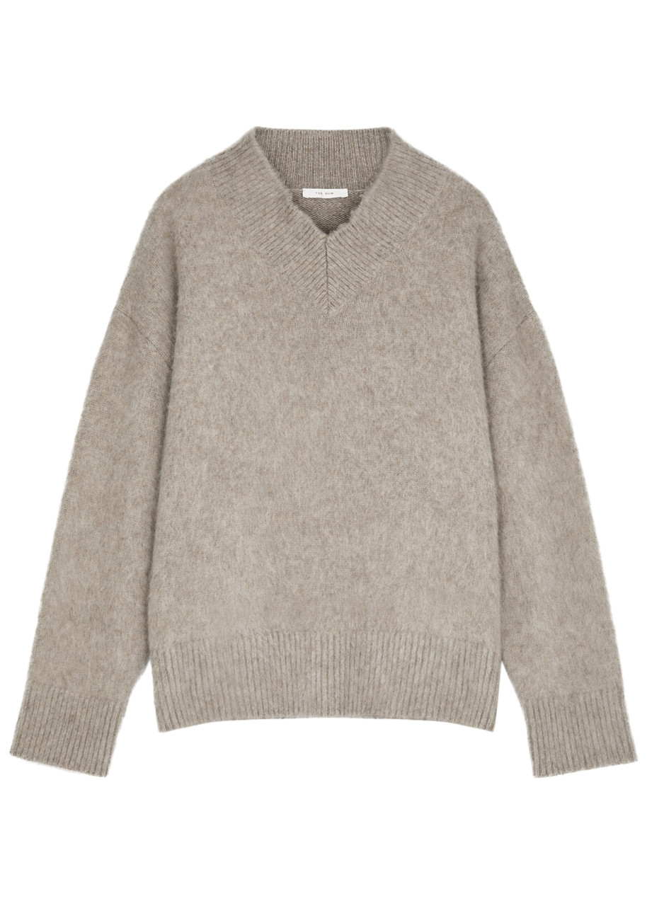 The Row Fayette Brushed Cashmere Jumper - Taupe - M (UK12 / M)