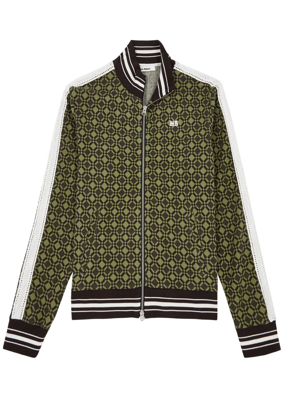 Shop Wales Bonner Power Jacquard Stretch-cotton Track Jacket In Green