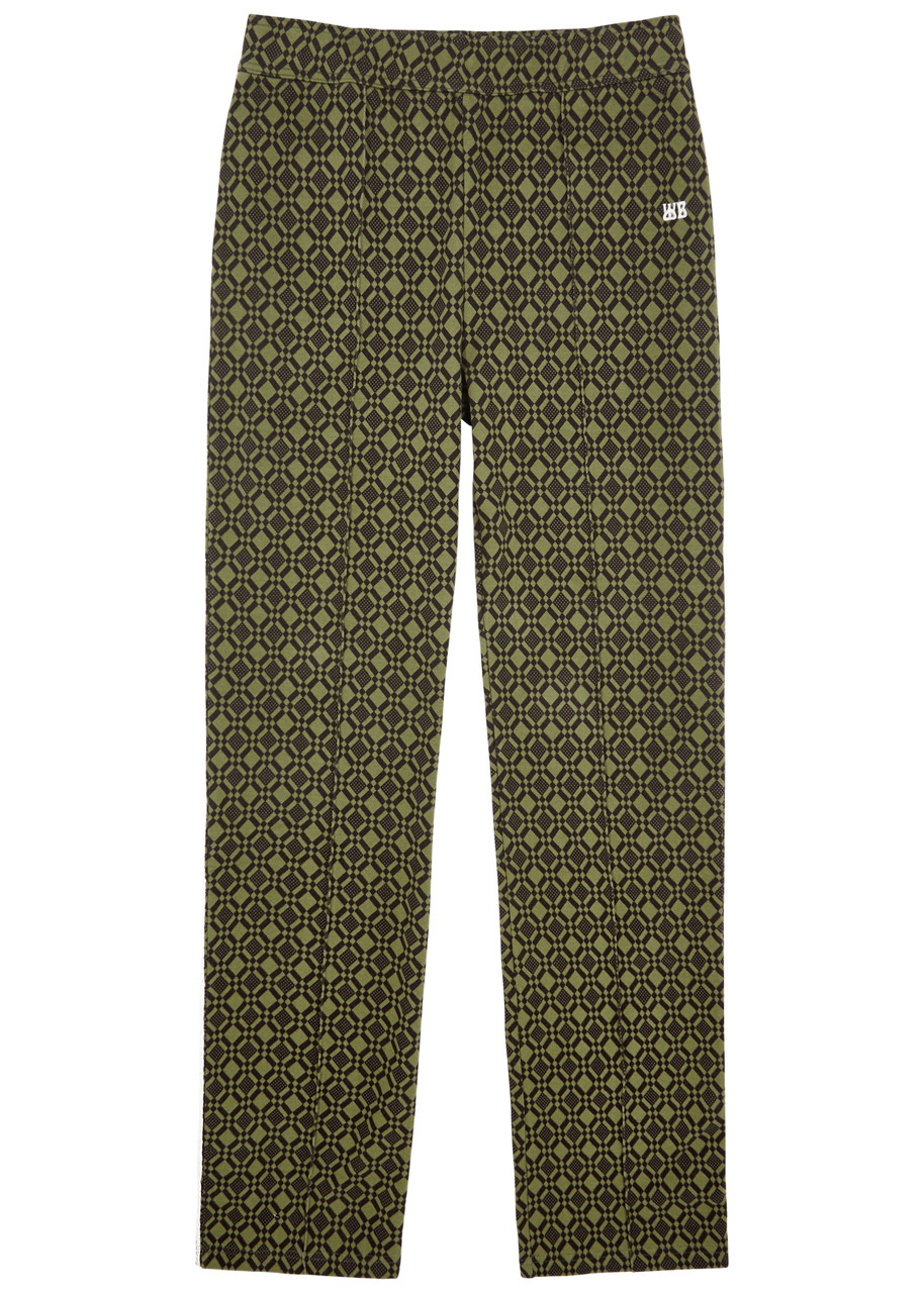 Shop Wales Bonner Power Jacquard Stretch-cotton Track Pants In Green