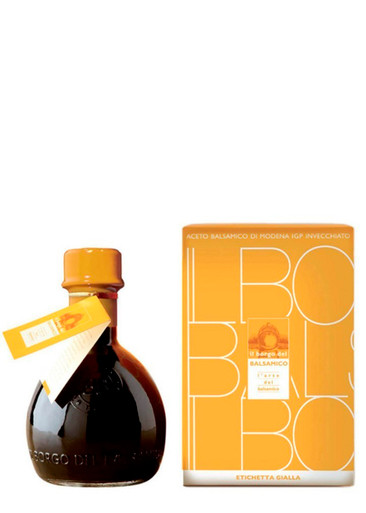 IL Borgo Del Balsamico High Acidity Yellow Label Aged Balsamic Vinegar of Modena Igp 250ml