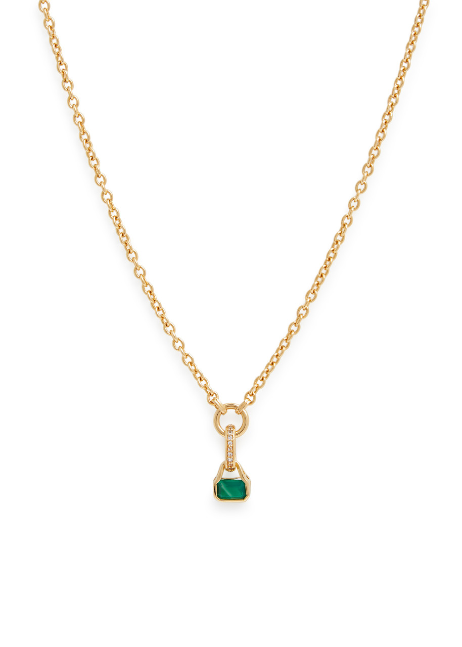 V By Laura Vann Crystal-embellished 18kt Gold-plated Necklace In Multi