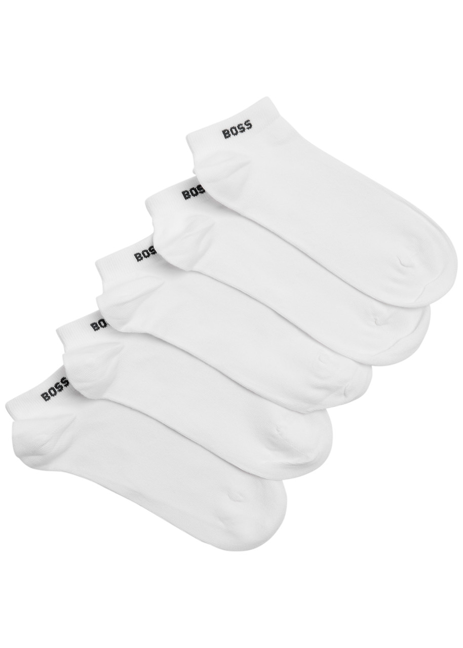 Hugo Boss Boss Logo Cotton-blend Socks In White