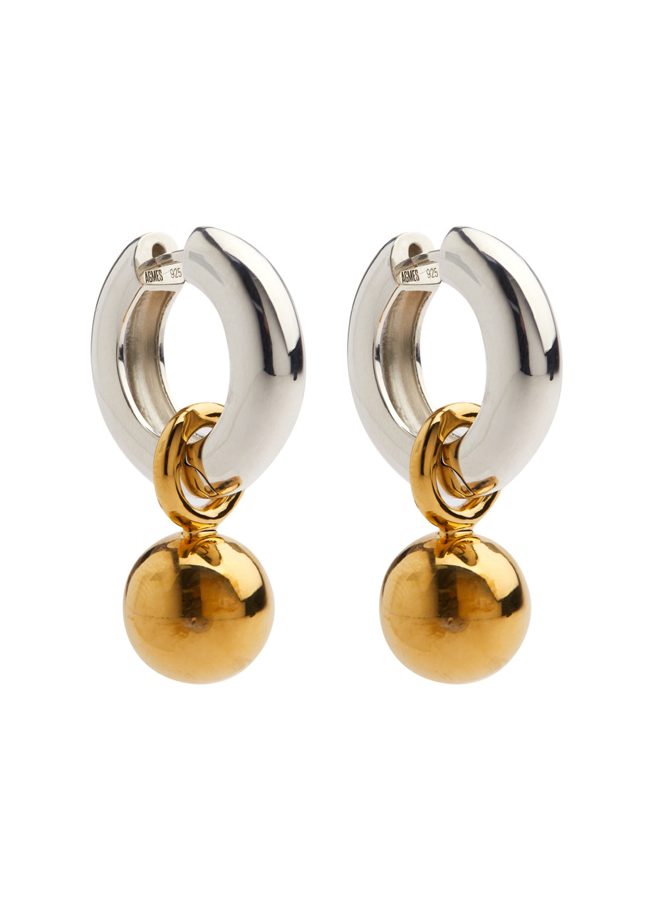 Agmes Sonia Two-tone Hoop Earrings In Gold
