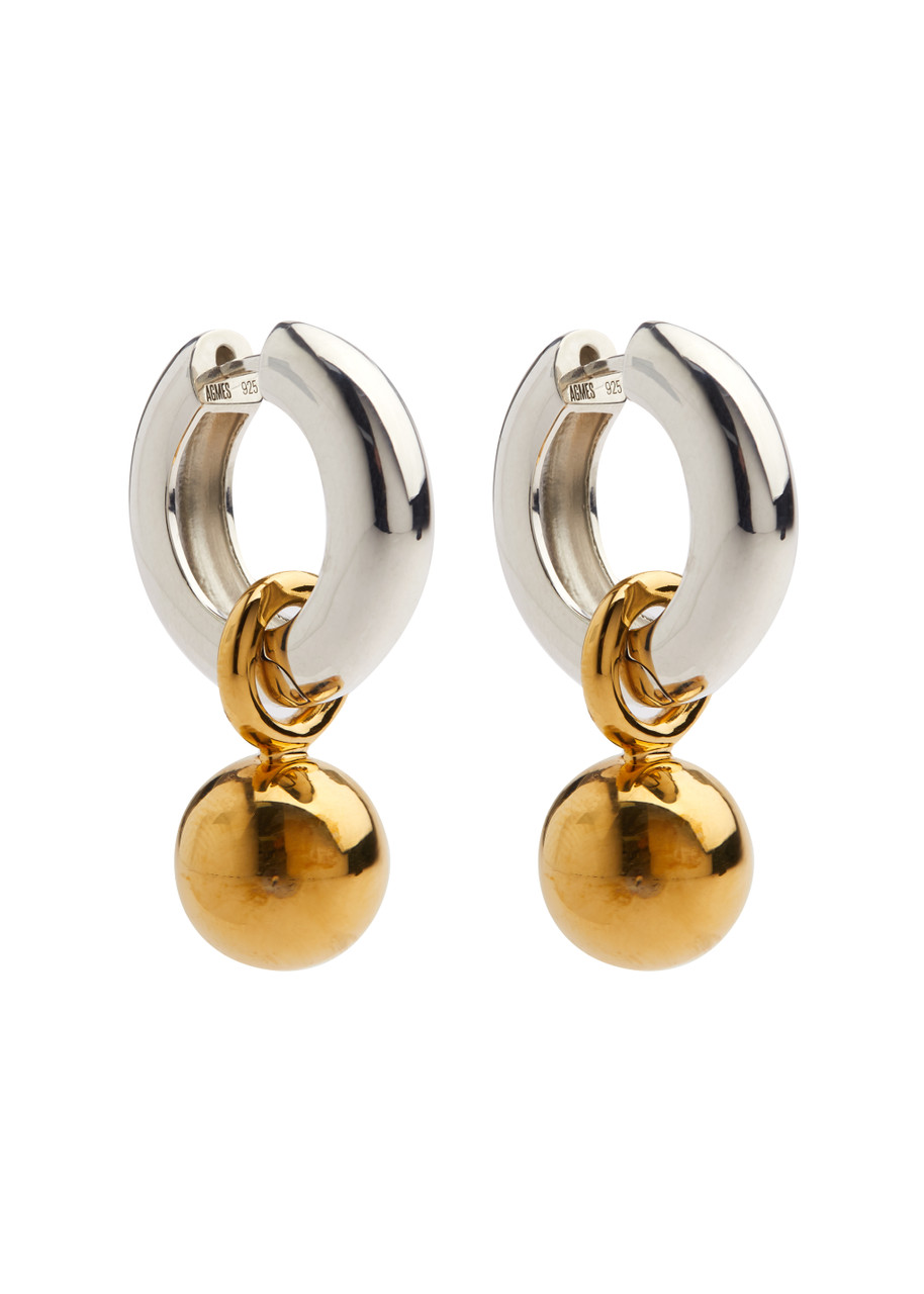 Agmes Sonia Two-tone Hoop Earrings In Multi