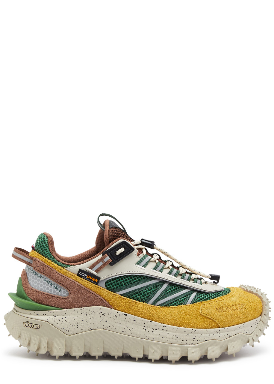 Shop Moncler Grenoble Trailgrip Panelled Mesh Sneakers In Multicoloured