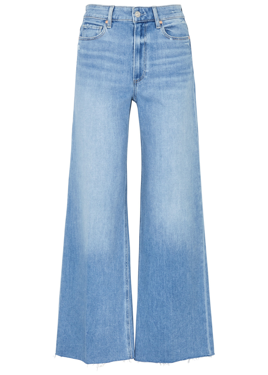 Paige Anessa Cropped Wide-leg Jeans In Blue