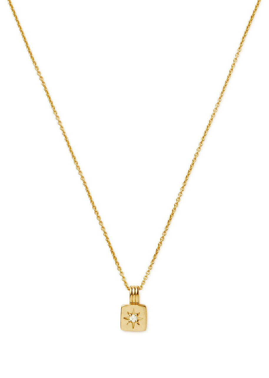Missoma Star Ridge Mini 18kt Gold Vermeil Necklace In Burgundy