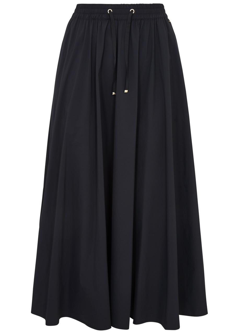 Shop Herno Nylon Pleated Maxi Skirt In Black