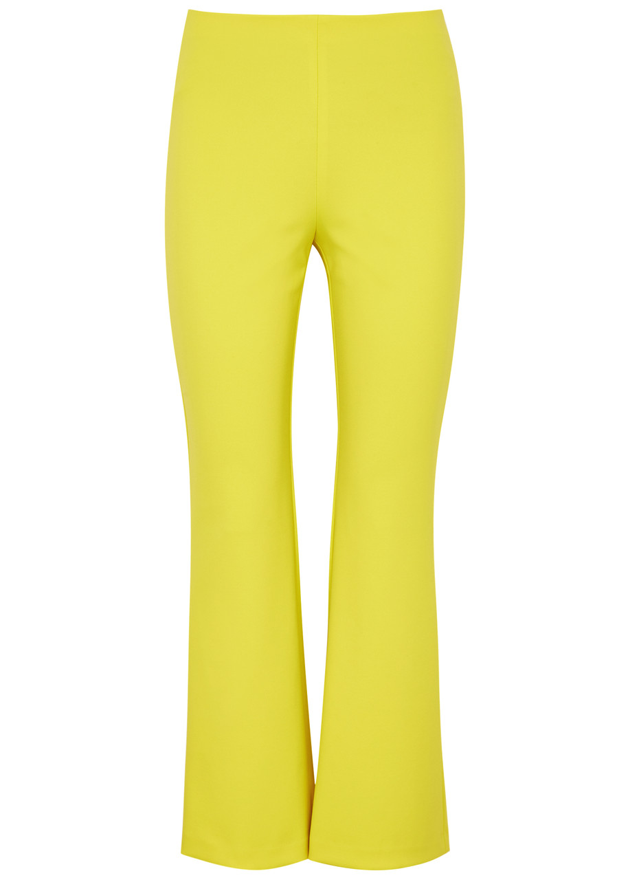 Alice And Olivia Rmp Bootcut Stretch-jersey Trousers In Yellow