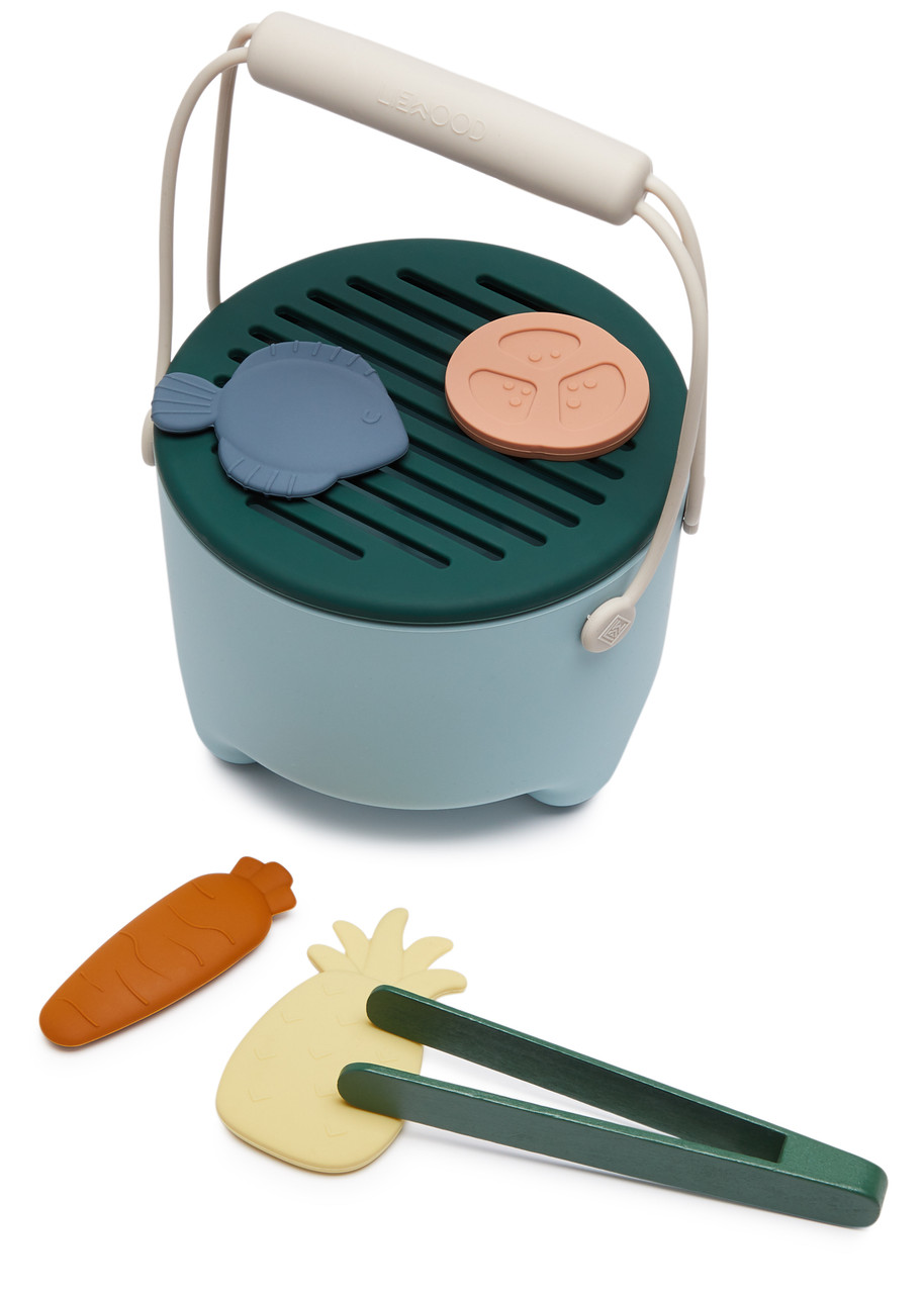 Liewood Kids Wesley Rubber Bbq Toy Set In Blue Light