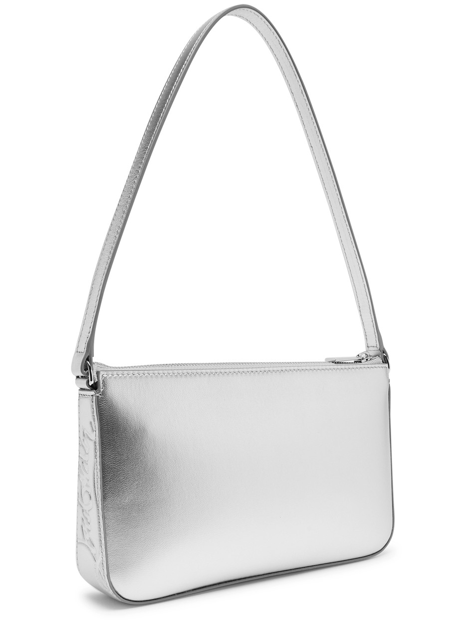 CHRISTIAN LOUBOUTIN CHRISTIAN LOUBOUTIN LOUBILA METALLIC LEATHER TOP HANDLE BAG