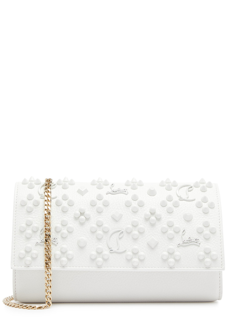 Christian Louboutin Paloma Embellished Leather Wallet-on-chain In White