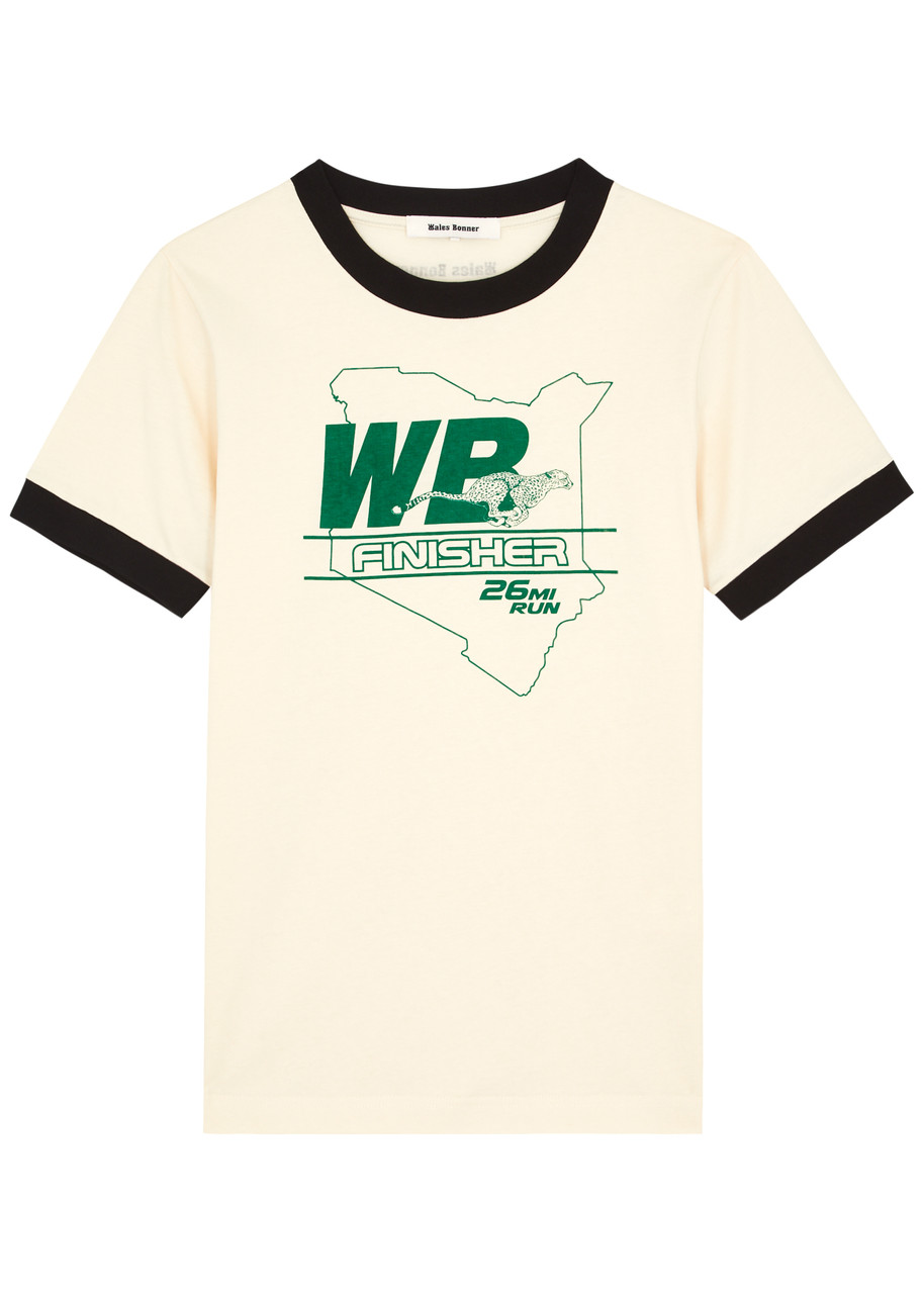 Shop Wales Bonner Pace Printed Cotton T-shirt In Ivory