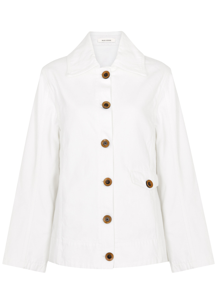 Shop Wales Bonner Heritage Denim Jacket In White