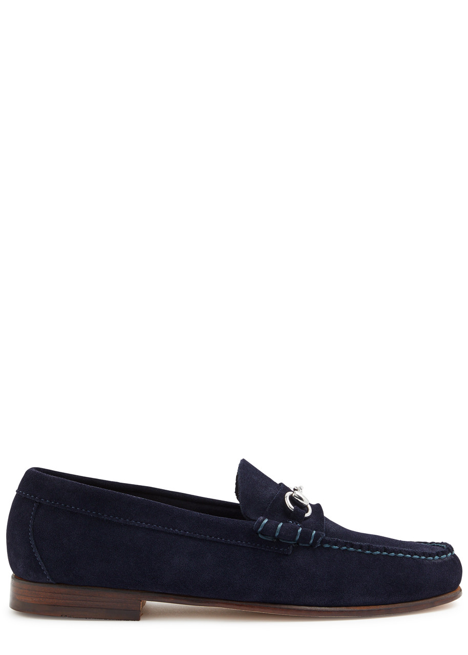 Shop G.h. Bass & Co G. H Bass & Co Weejun Palm Springs Suede Loafers In Navy