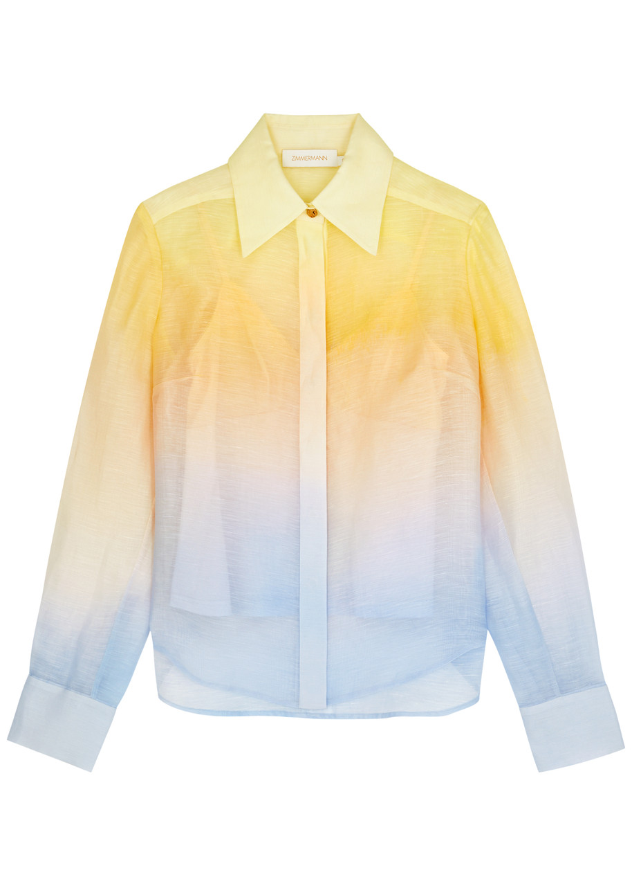 Shop Zimmermann Harmony Dégradé Organza Shirt In Multicoloured