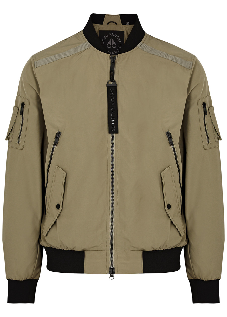 Shop Moose Knuckles Courville Shell Bomber Jacket In Green