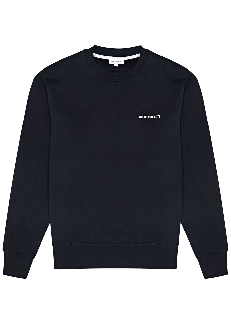 Shop Norse Projects Arne Logo-print Cotton Sweatshirt In Navy
