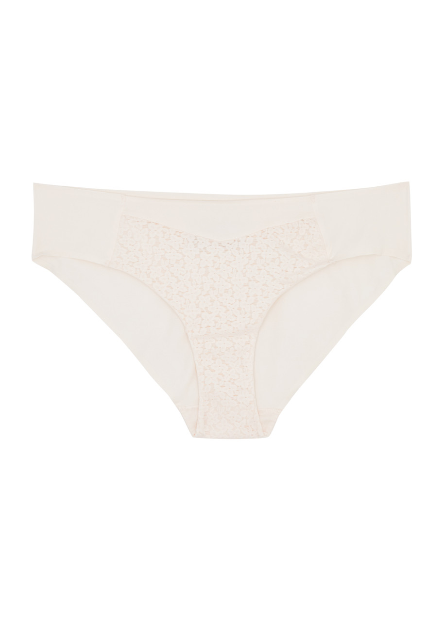 Chantelle Norah Lace-panelled Briefs In Pearl