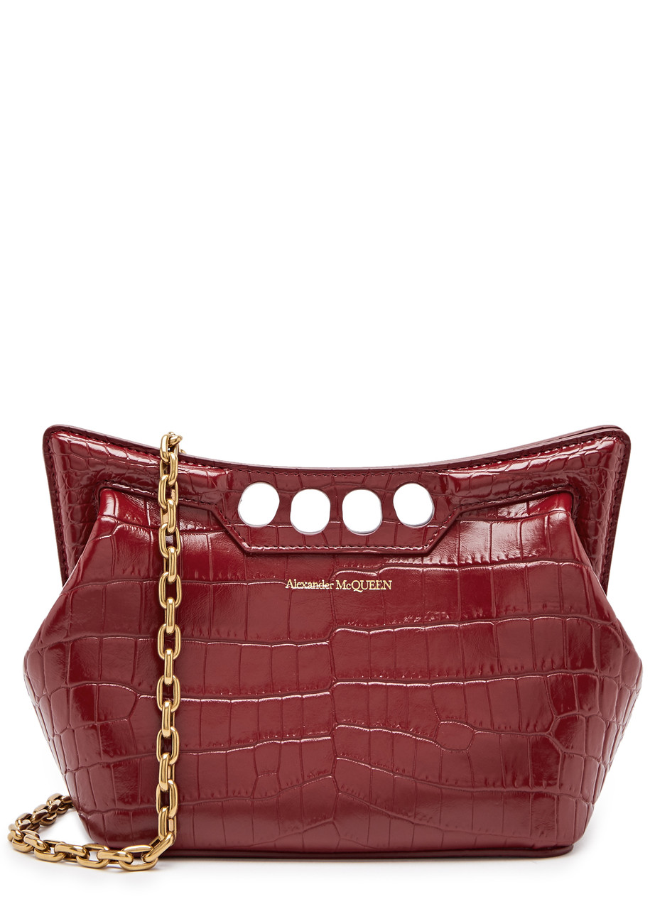 The Peak Mini Crocodile-effect Faux Leather Cross-body bag