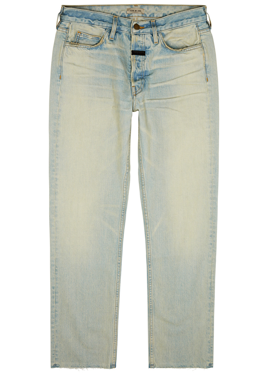 Shop Fear Of God Collection 8 Straight-leg Jeans In Light Blue