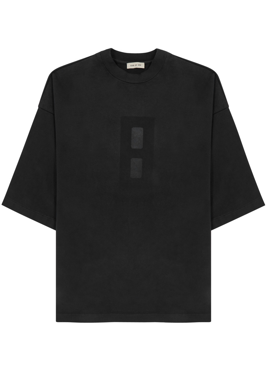Shop Fear Of God Airbrush 8 Logo Cotton T-shirt In Black