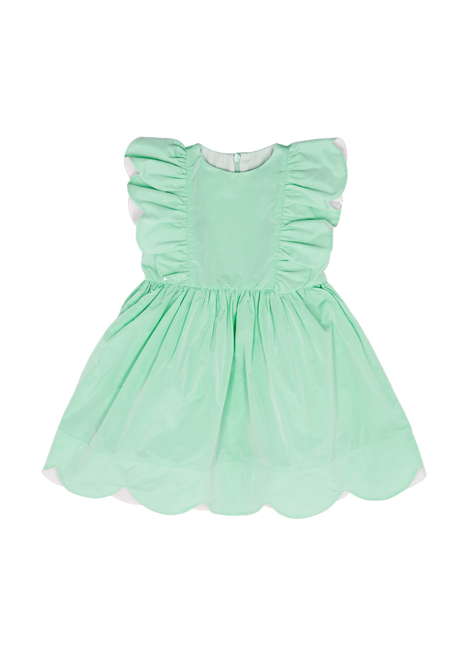 Shop Stella Mccartney Kids Taffeta Dress (9-36 Months) In Green