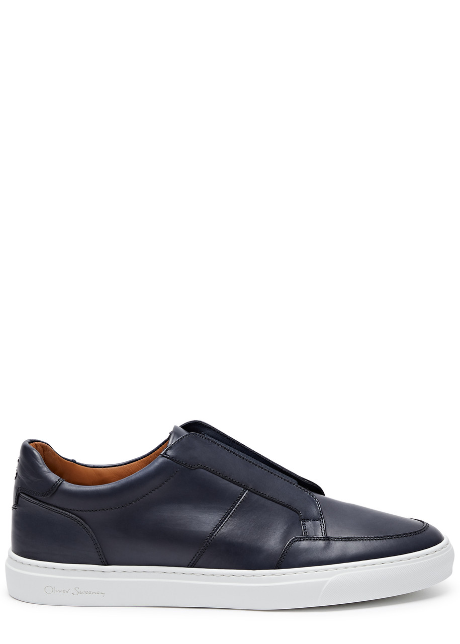 Shop Oliver Sweeney Rende Panelled Leather Sneakers In Navy