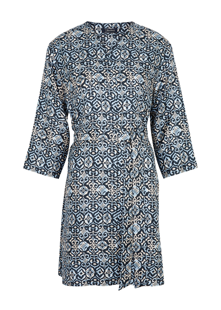 's Max Mara Uriell Printed Silk-satin Mini Dress In Blue