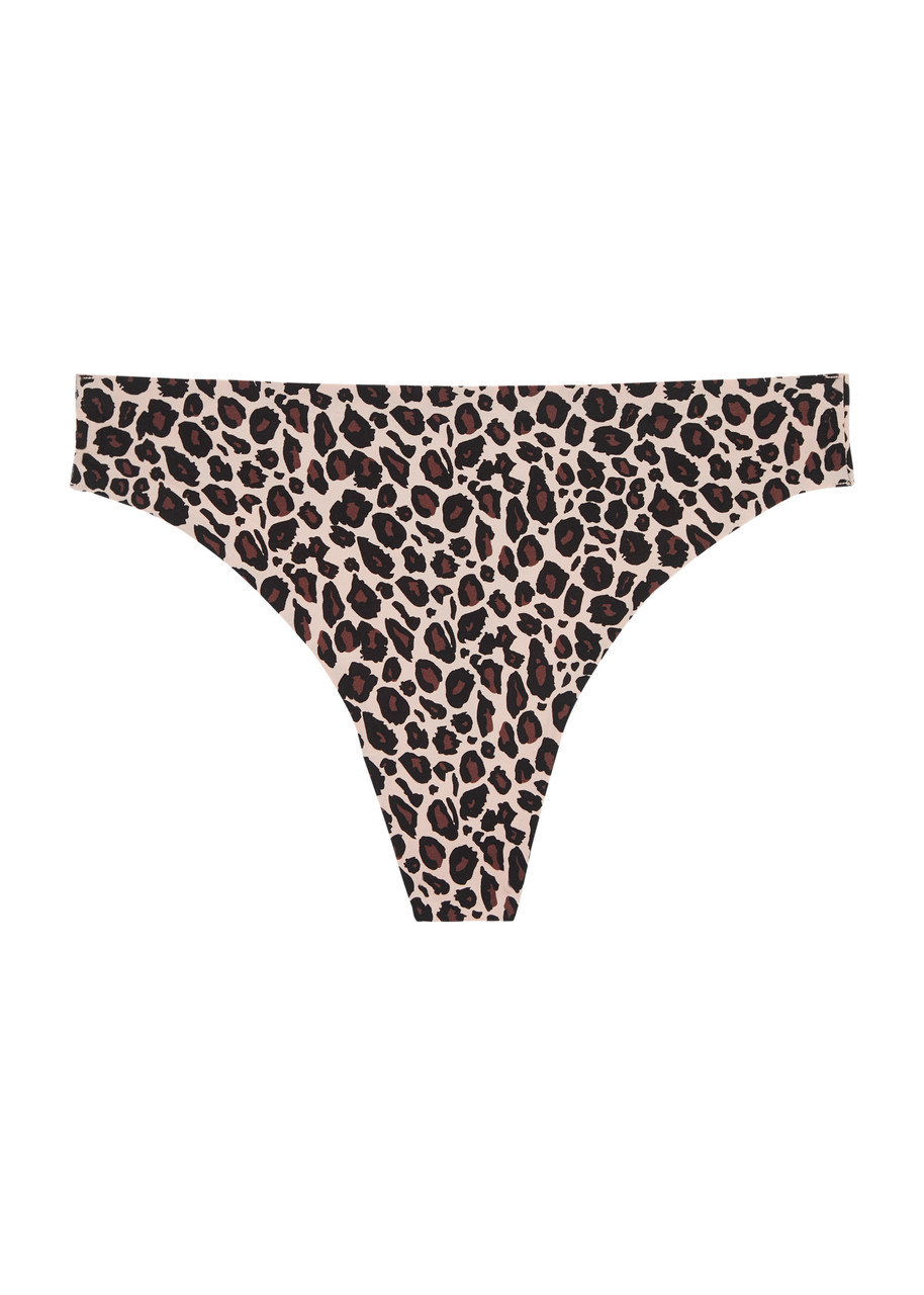 Shop Chantelle Soft Stretch Leopard-print Thong