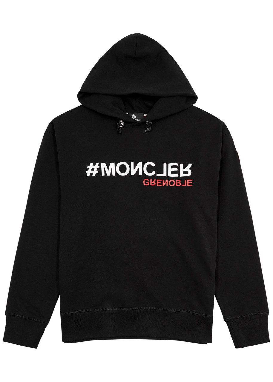 Shop Moncler Grenoble Day-namic Hooded Cotton Sweatshirt In Black