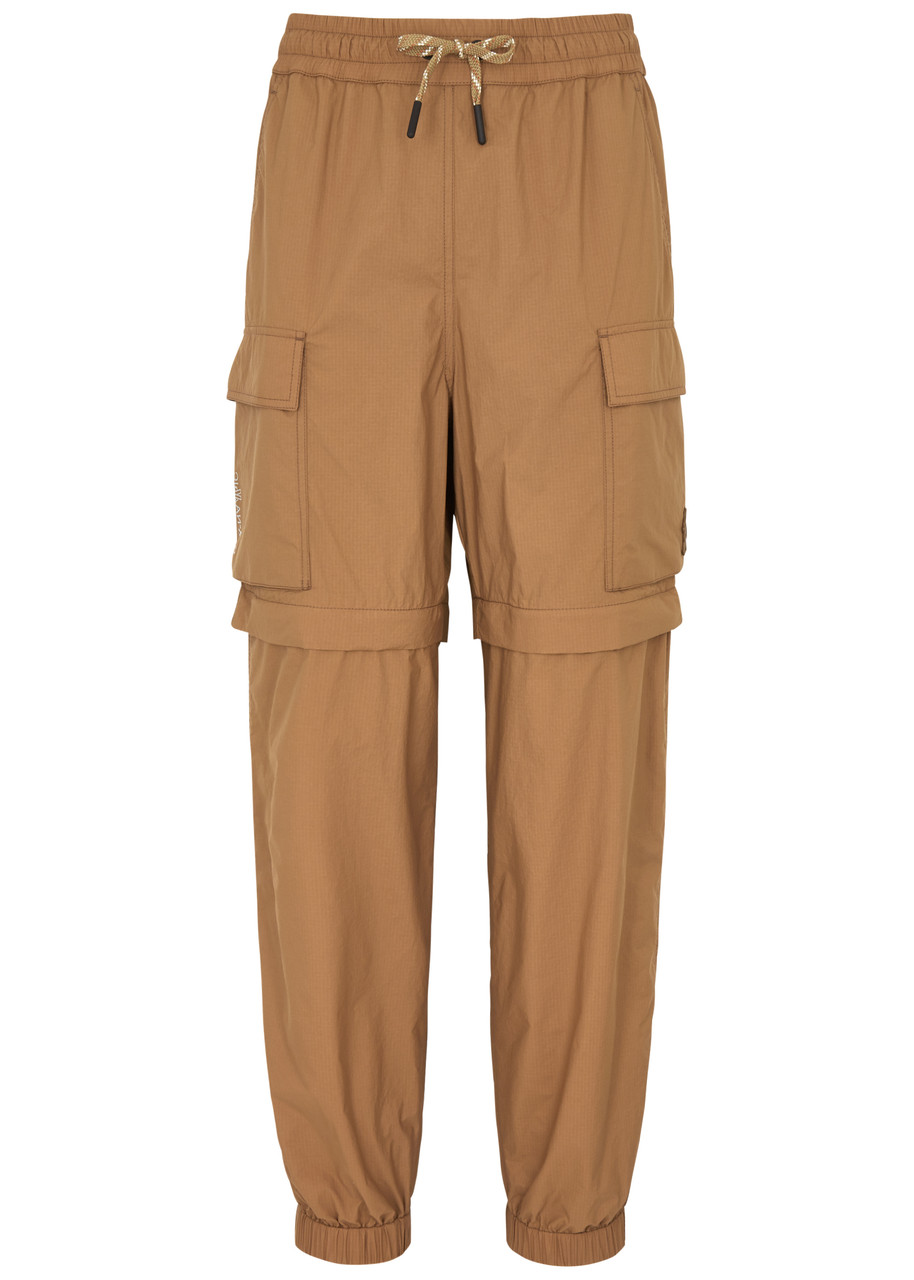 Shop Moncler Day-namic Shell Cargo Trousers In Brown
