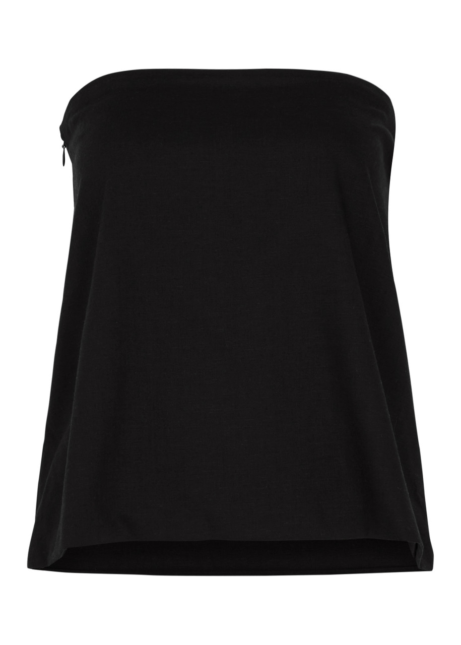 Shop Aexae Strapless Woven Top In Black