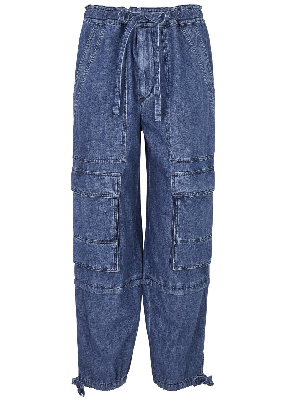 Shop Isabel Marant Étoile Ivy Tapered-leg Cargo Jeans In Blue