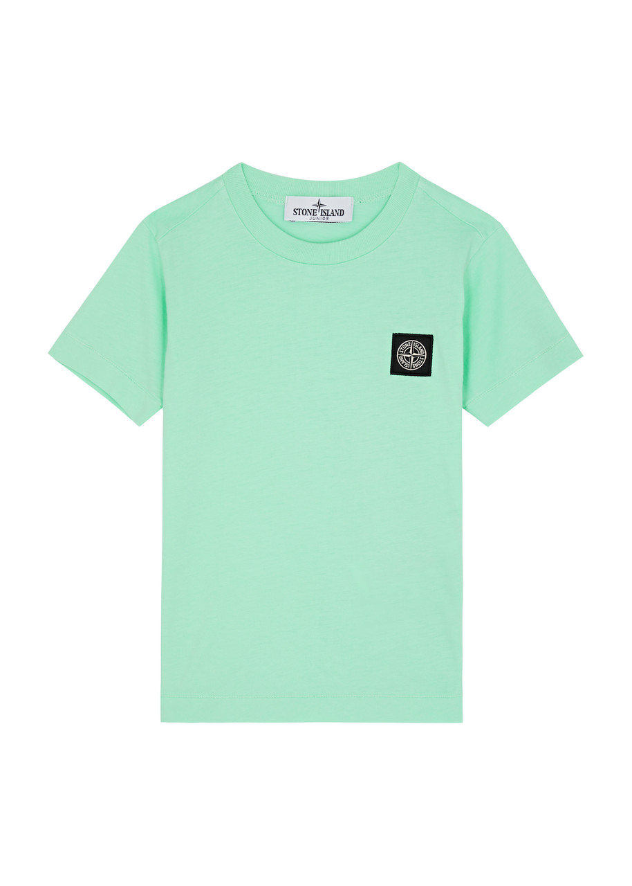 Shop Stone Island Kids Logo Cotton T-shirt (2-4 Years) In Green Light